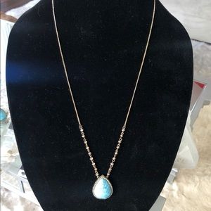 NWT long gold/turquoise fashion jewelry necklace